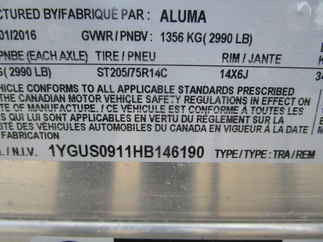2017 Aluma 72x9.583  Aluminum Single Axle Utility MC2F