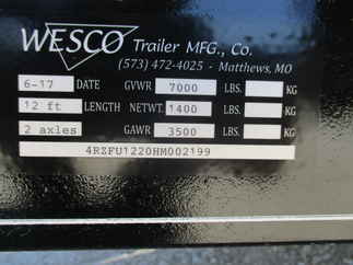 2017 Wesco 76x12 Utility