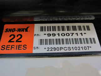 Clearance! NOS Sno-Way 22 Series 2 Model, Driveway, Straight blade, Down pressure, Steel wear strip, ProControl II Wireless controller Poly Straight Blade, 