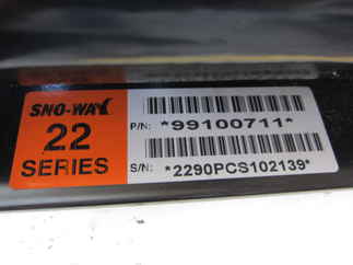 Clearance! NOS Sno-Way 22 Series 2 Model, Driveway, Straight blade, Down pressure, Steel wear strip, ProControl II Wireless controller Poly Straight Blade, 