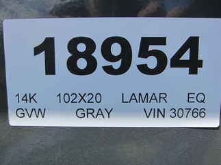 2024 Lamar 102x20  Equipment H6022027