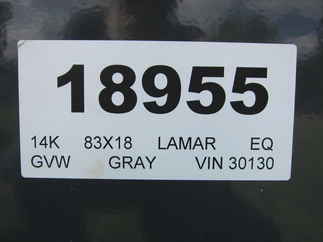 2024 Lamar 83x18  Equipment H6831827