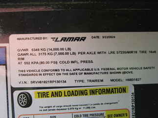 2024 Lamar 83x18  Equipment H6831827