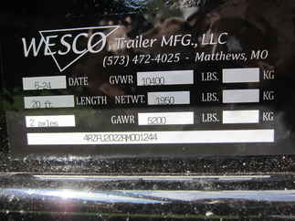 2024 Wesco 82x20 Utility