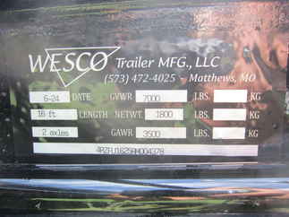 2024 Wesco 82x16 Utility