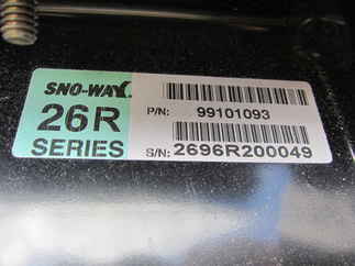 Clearance! NOS Sno-Way 26R Series 2 Model, Welded Straight blade, Steel cutting edge, Down pressure hydraulics & Wings, ProControl 2 Plus Wireless controller, ESS Smart lighting system with Smart sight, EZ Fit deflector Steel Straight Blade, 